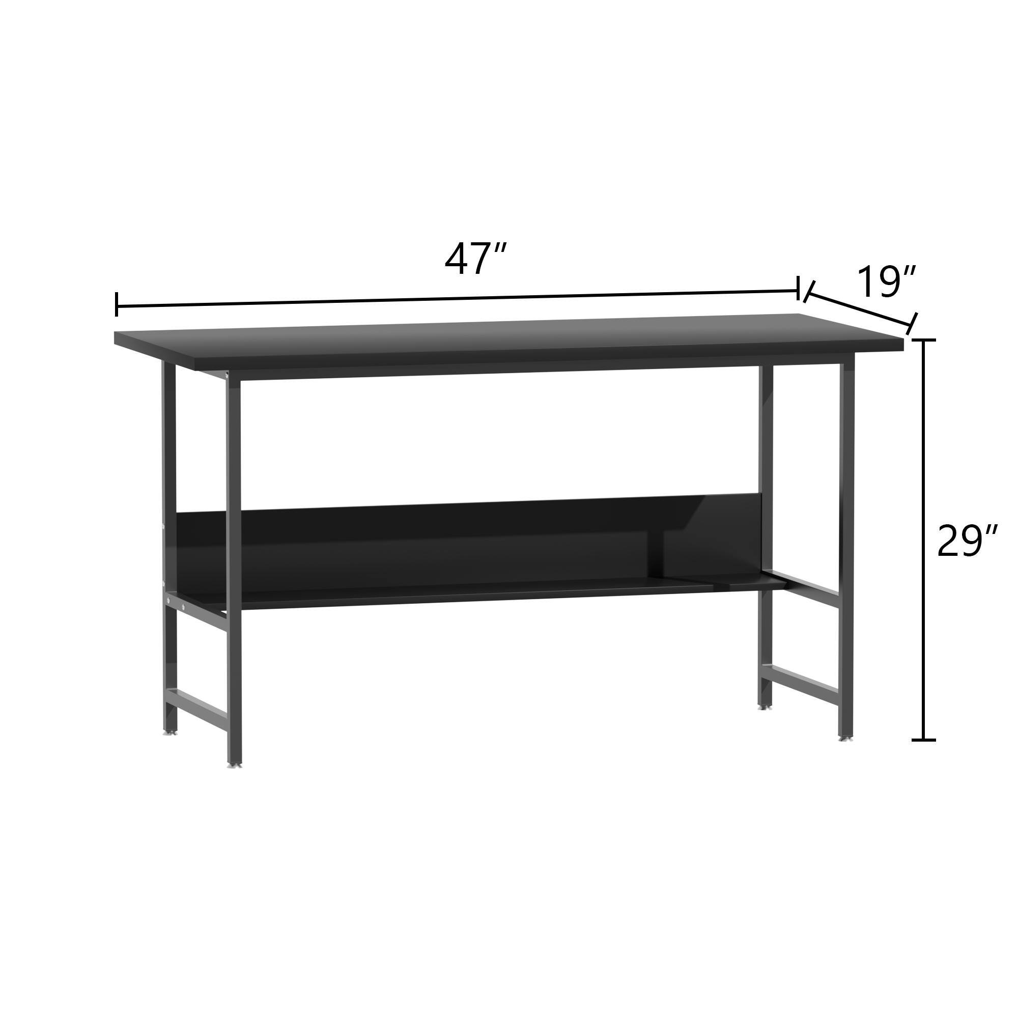 Contemporary 47.3" Wood & Steel Computer Desk Office Large Table On